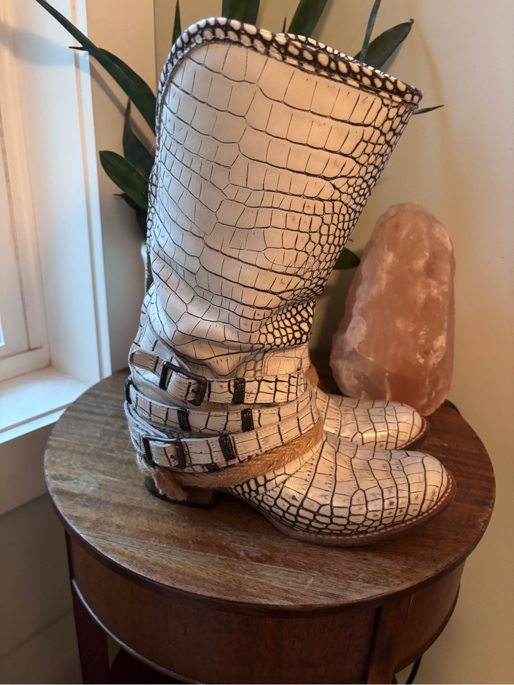Freebird by Steven White Croc-Embossed Western Mid-Calf Boots - Picture 5 of 8